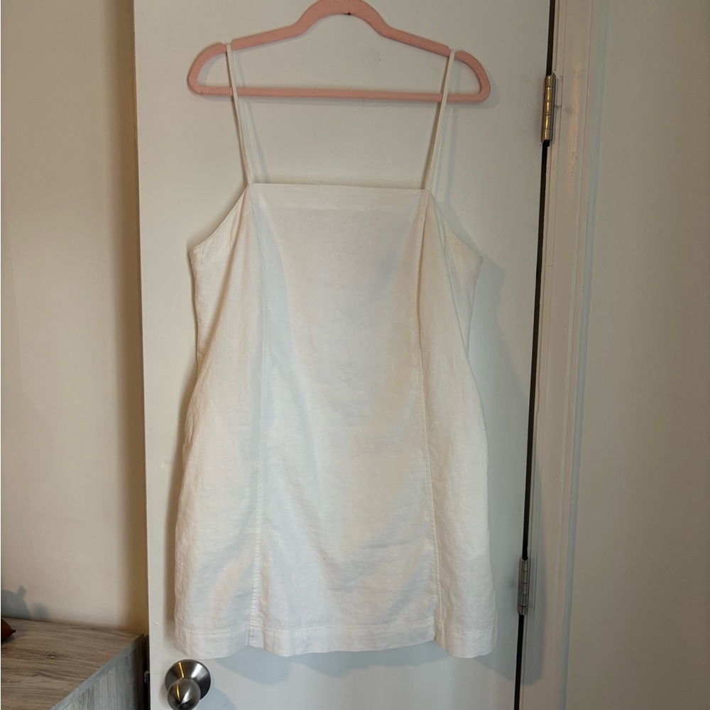 Madewell Max Linen Blend Minidress in White Size 12 | Like New Condition